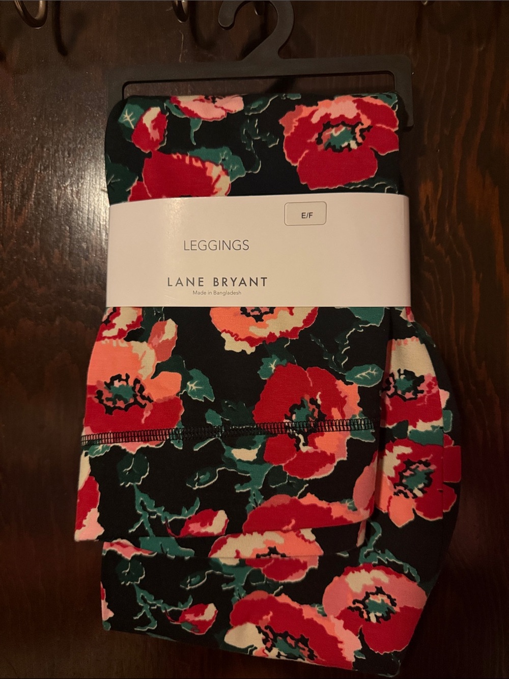 Lane Bryant Black Floral Stretch Leggings size e/f